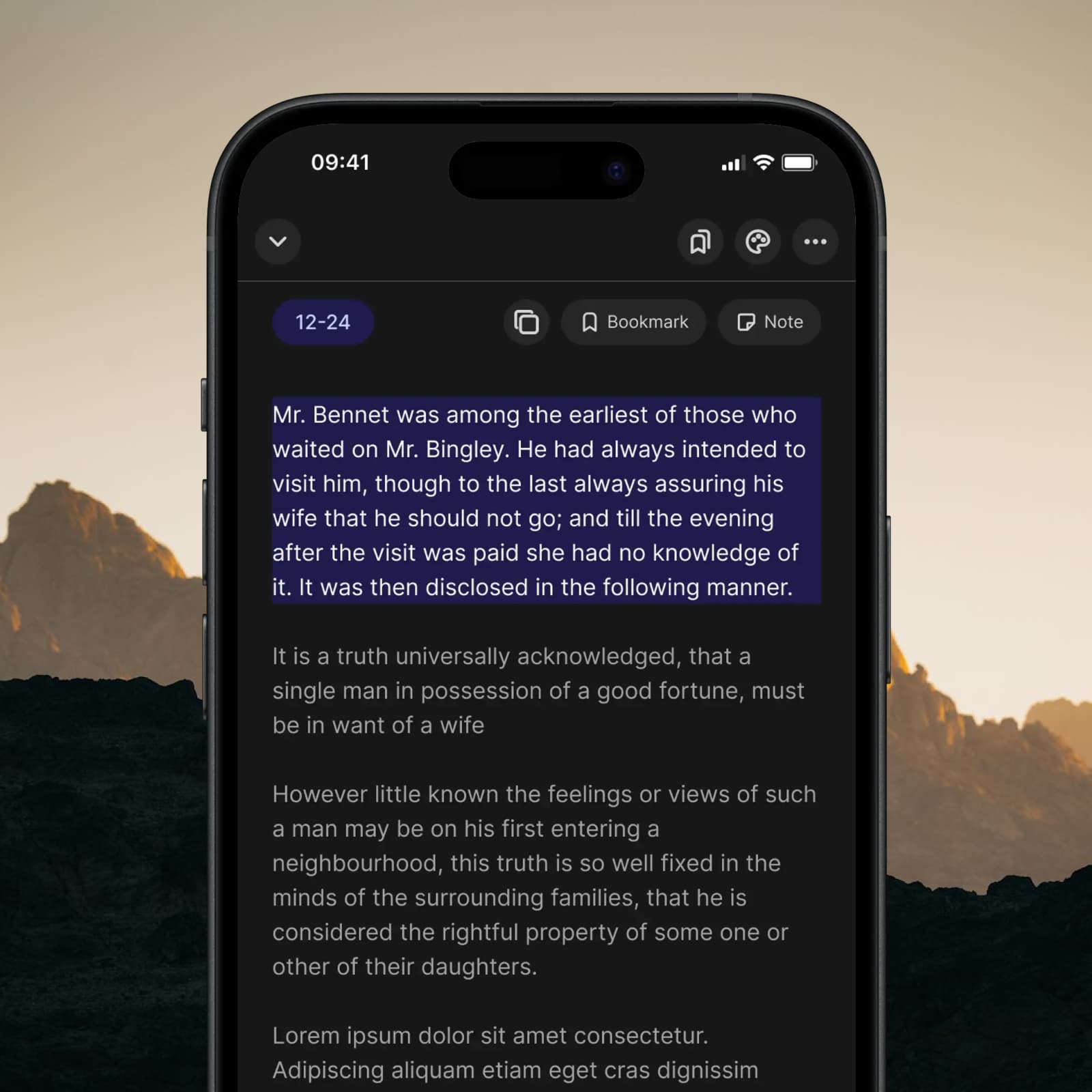 oBook text-to-speech reading interface